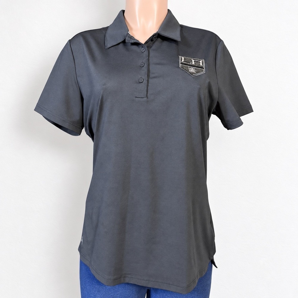 Adidas Golf LA Kings Womens Large Polo Shirt Black Short Sleeve NHL
